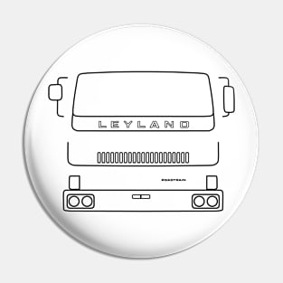 Leyland T45 Roadtrain 1980s classic truck outline graphic (black) Pin