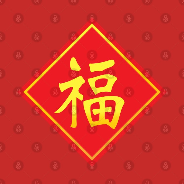 The gold Chinese  lucky text   fu  meanings  is  good luck has come for celebration   or new year concept by Sabai Art