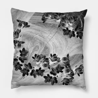 Midnight flowers blowing in the wind Pillow