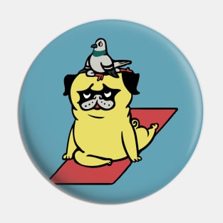 Pigeon and Pug Yoga Pin