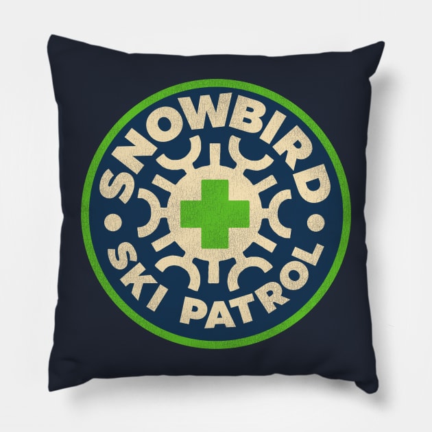 Snowbird Ski Patrol Pillow by darklordpug