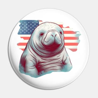 Stars & Stripes Manatee Pin