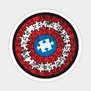 Autistic Superhero Shield Autism Awareness Puzzle Pieces Magnet