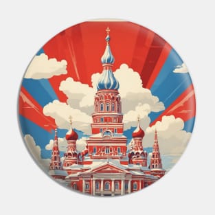 Omsk Russia Vintage Tourism Travel Poster Pin