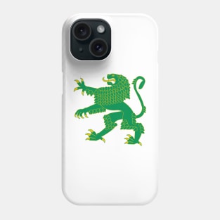 Heraldic Rampant Lion (Green) Phone Case