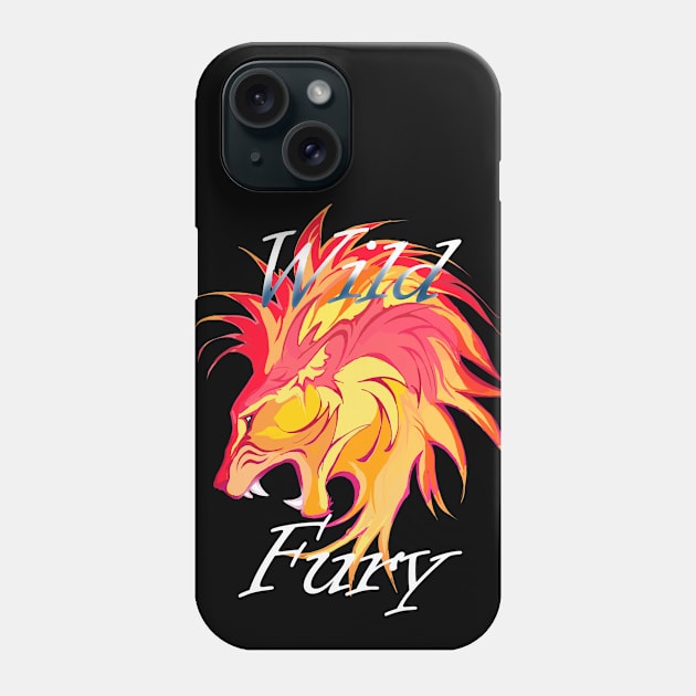 Lion Wild Fury filled, light Phone Case by Animalistics