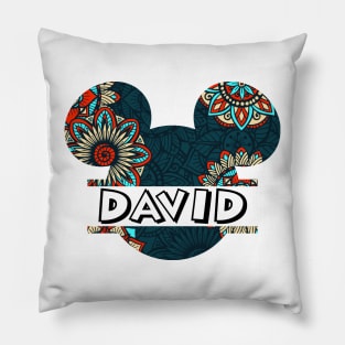 David Name With Seamless Pattern Pillow