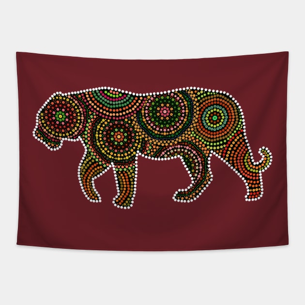 Dot Mandala Tiger Tapestry by GeoCreate