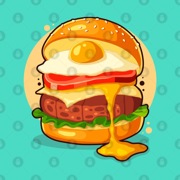 Hand Drawn Burger Illustration by Mako Design 