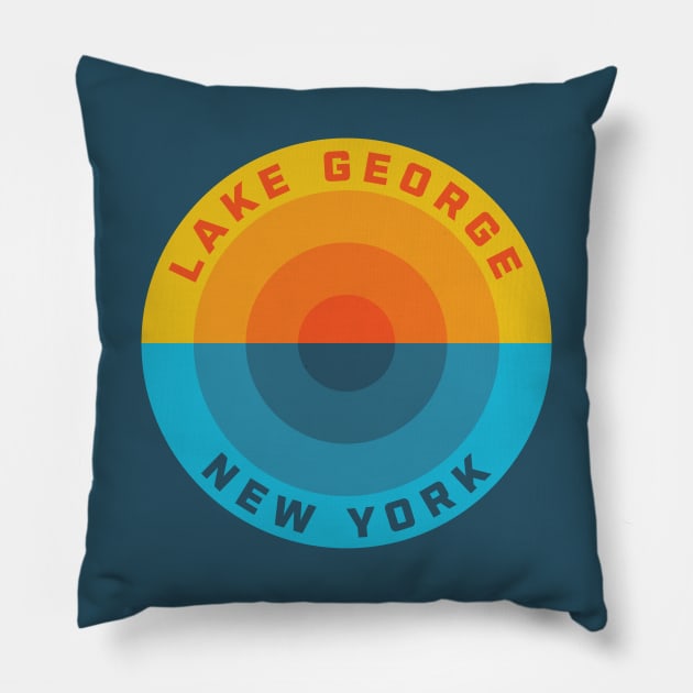 Lake George New York Sunset Pillow by PodDesignShop