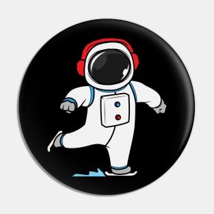 Astronaut at ice skating with ice skates Pin