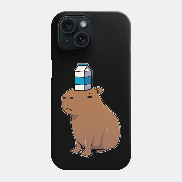 Capybara with Milk on its head Phone Case by capydays