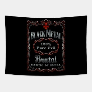 WHISKEY LABEL - black metal Tapestry