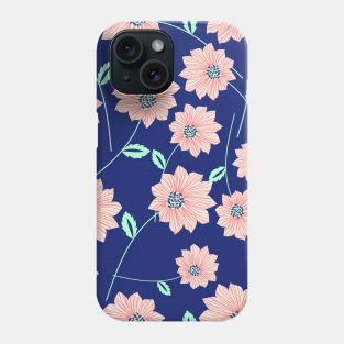 Blue & Pink Floral Pattern Phone Case