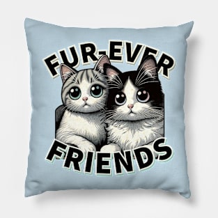 Cuddly Companions - Cute Cat Friendship Series Pillow