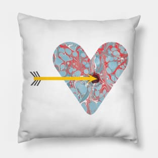 Marbled Paper Heart Pillow