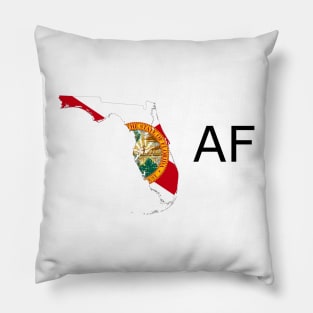 Florida Flag State Outline AF (black) Pillow