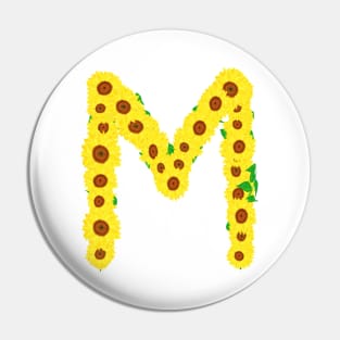 Sunflowers Initial Letter M (White Background) Pin
