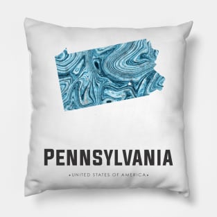 Pennsylvania state map abstract blue Pillow