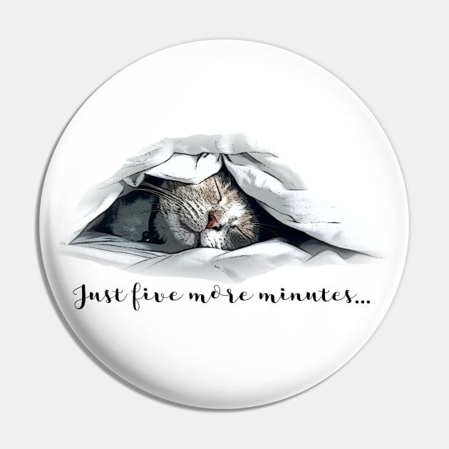 Just five more minutes - Cute sleeping cat Pin by Off the Page