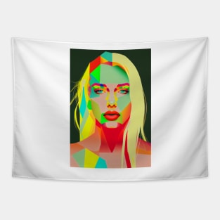 Modern pop art style woman portrait Tapestry