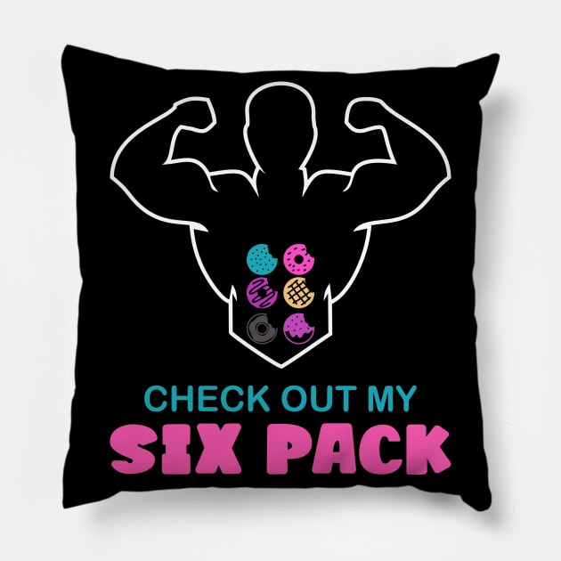 Check Out My Six Pack Funny Donuts Pillow by trendybestgift