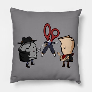 Rock, Paper, Scissors, cowboys duel Pillow