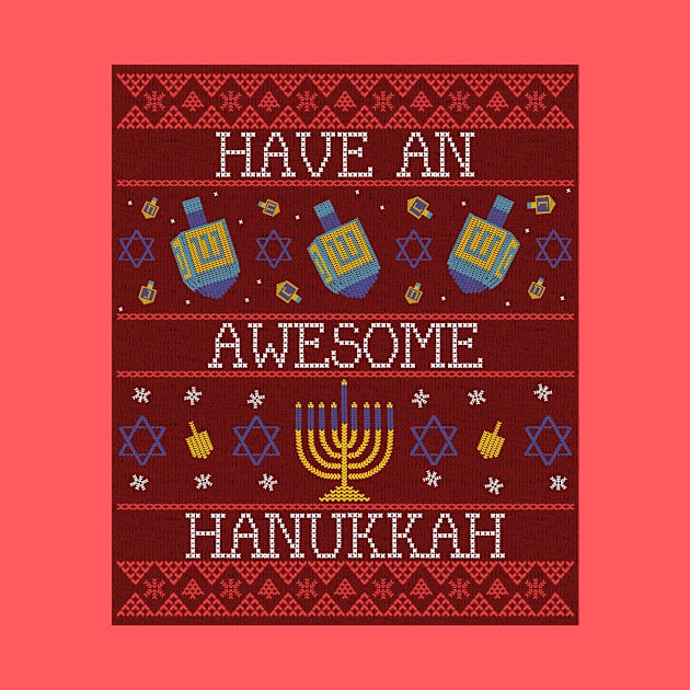 Funny Hanukkah Quote Ugly Christmas Sweater Design by BlueTodyArt