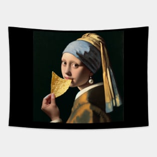 Pearl Earring Tortilla Chip Fiesta Tee - National Tortilla Chip Day Tapestry