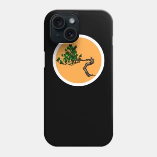 Bonsai Green on Orange Phone Case