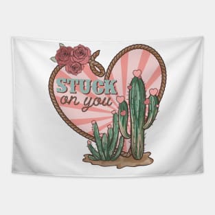 Stuck on You, Western Valentines Day Tapestry