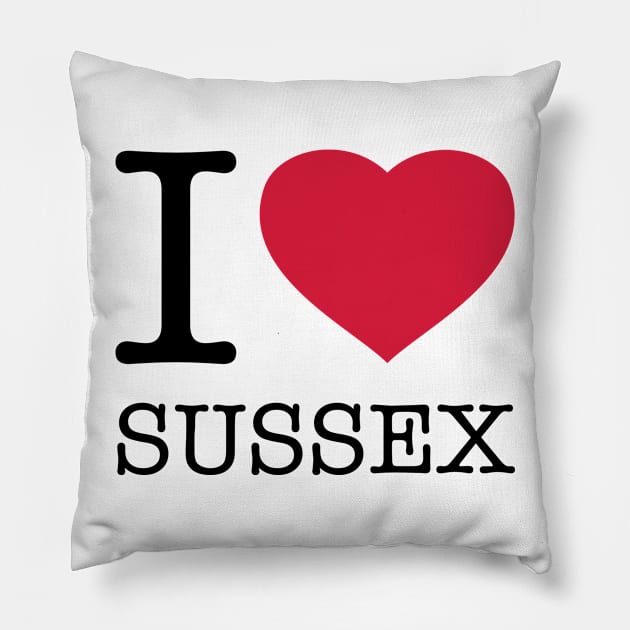 I LOVE SUSSEX Pillow by eyesblau