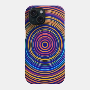 Concentric Wavy Lines (Blue) Phone Case