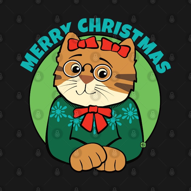 Merry Christmas Sweater Cat by Sue Cervenka