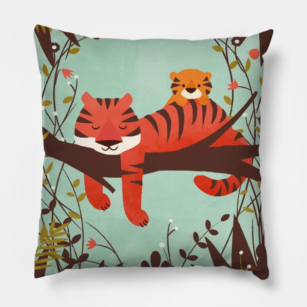 Sleeping tiger Pillow by jayf23