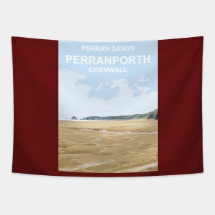 Perran Sands Perranporth Cornwall. Cornish gift Kernow Travel location poster, St Austell Tapestry