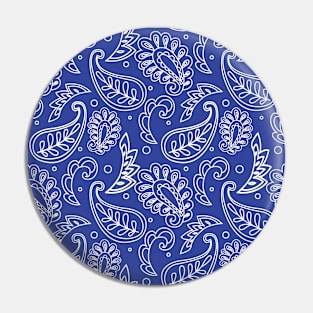 Mandala Pattern Blue and White Halloween Fall Autumn Season Pin