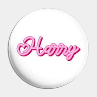 Harry name pink heart Pin