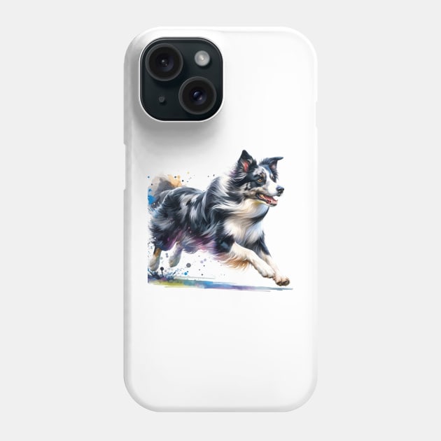 Border Collie Watercolor Painting - Beautiful Dog Phone Case by Edd Paint Something