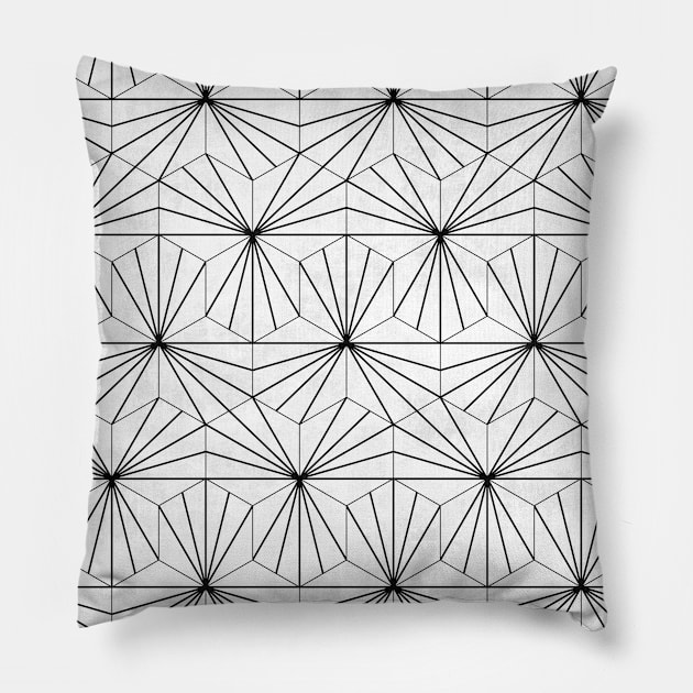 Hexagonal Pattern - White Concrete Pillow by ZoltanRatko