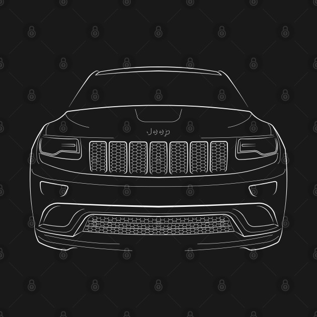 Jeep Grand Cherokee WK2 - front stencil, white - Grand ...