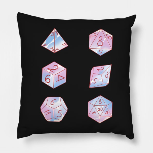 Trans dice set Pillow by Itsacuteart