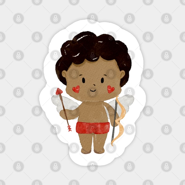 Cute Valentines day Angel Cupid Magnet by MutchiDesign