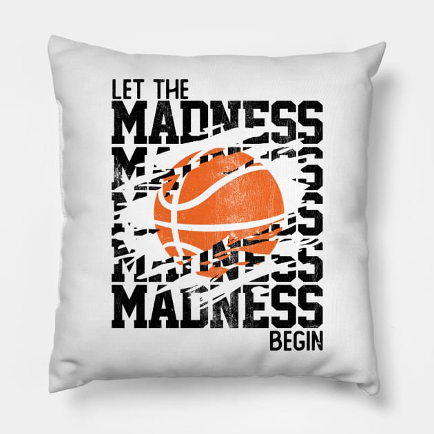Let The Madness Begin Stacked Words Pillow by DetourShirts