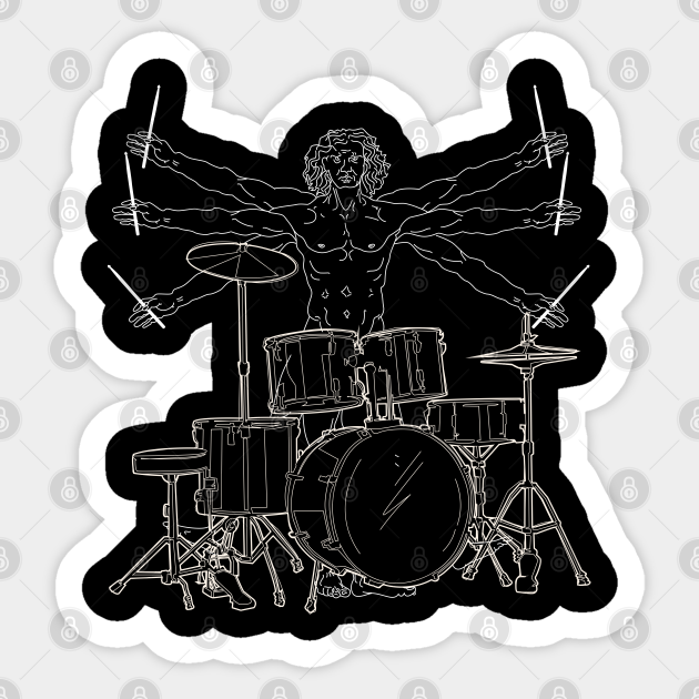 Vitruvian Drummer - Vitruvian Man - Sticker
