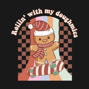 Rollin' With My Doughmies Retro Gingerbread T-Shirt