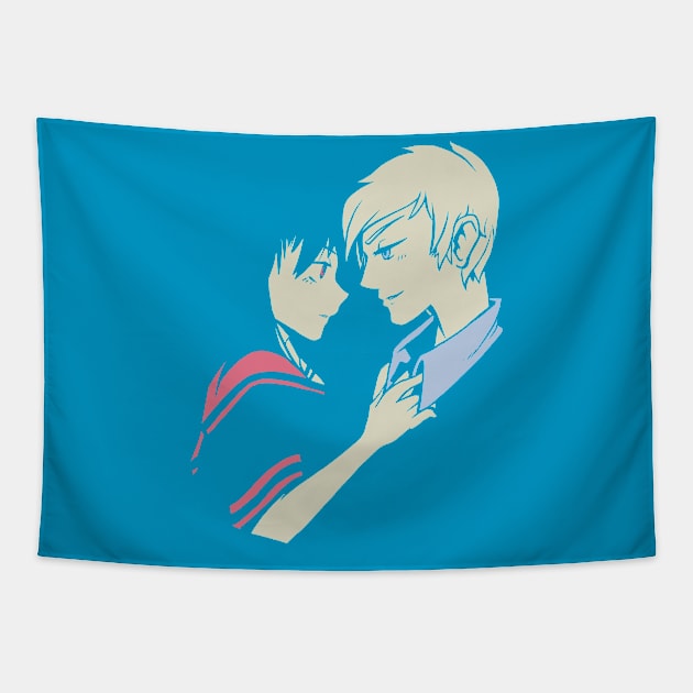 Romantic Lovers Couple Anime Cartoon Girlfriend Love Gift Tapestry by peter2art