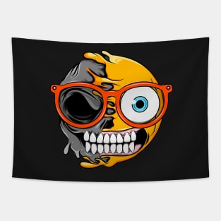 Nerd Smile Zombie Emoji Tapestry