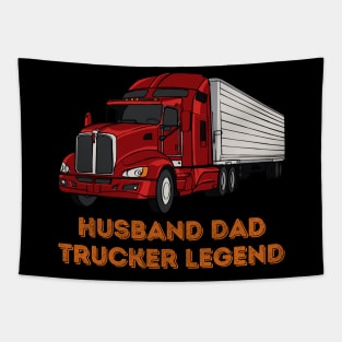 Husband Dad Trucker Legend Tapestry