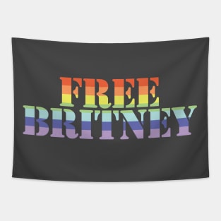 Rainbow Stripes Typography for Free Britney Tapestry